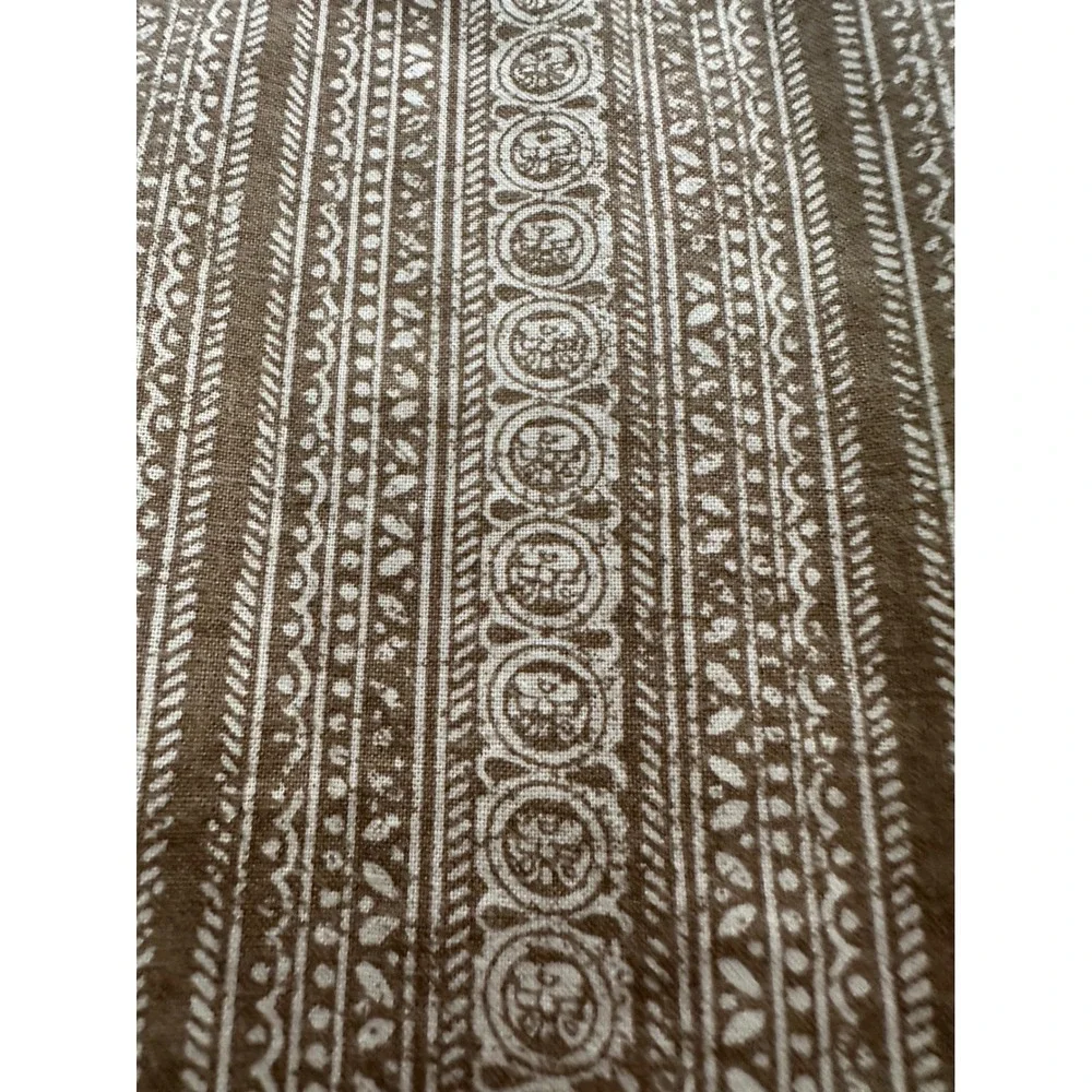 L.L. Bean Button Down Hawaiian‎ Shirt SZ L Aztec Mayan Tiki Print Beach Casual